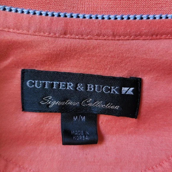 Cutter & Buck Peach and White Striped Polo - Picture 3 of 4